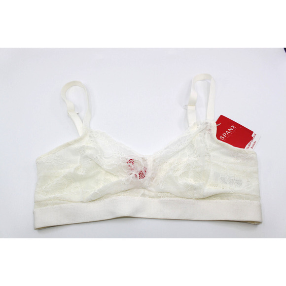 A3 New SPANX Spotlight On Lace Bralette 10124R Clean White Size XS $48 - Picture 2 of 4